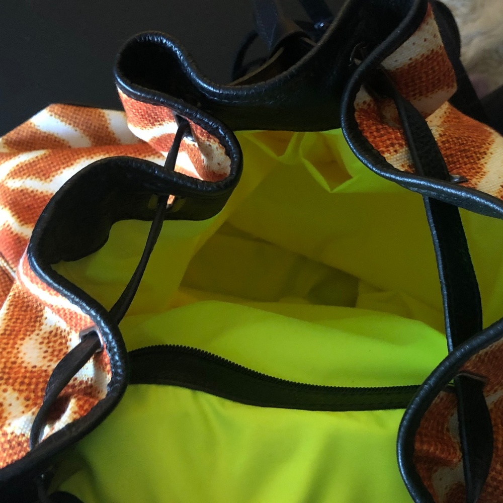 Zebra Print Canvas Backpack - image 7